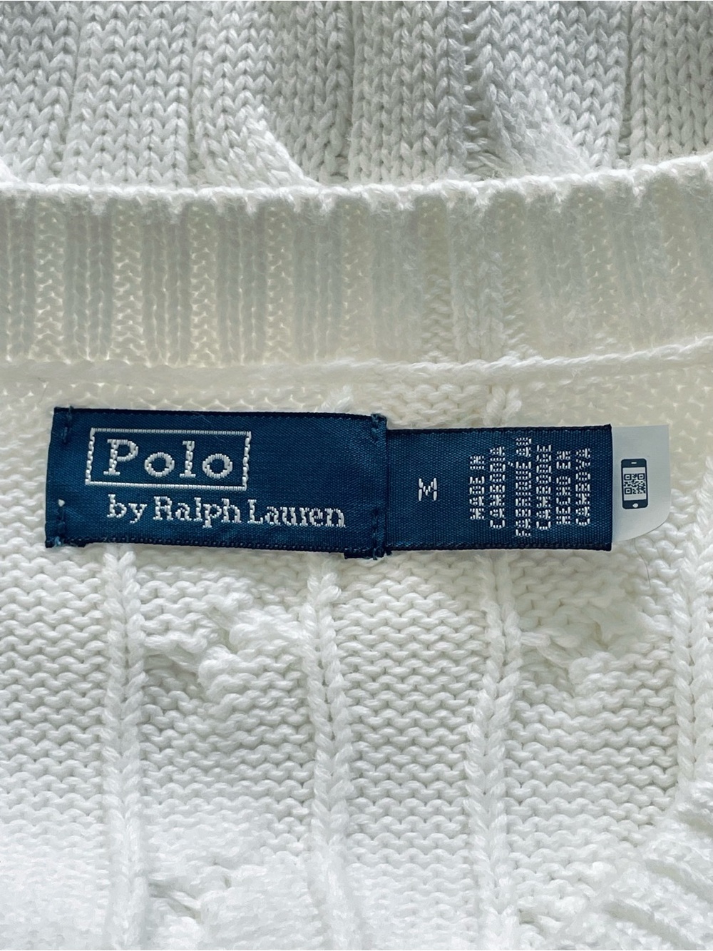 NWOT Polo Ralph Lauren White Cable-Knit Cotton Sweater Vest Medium - Picture 10 of 12